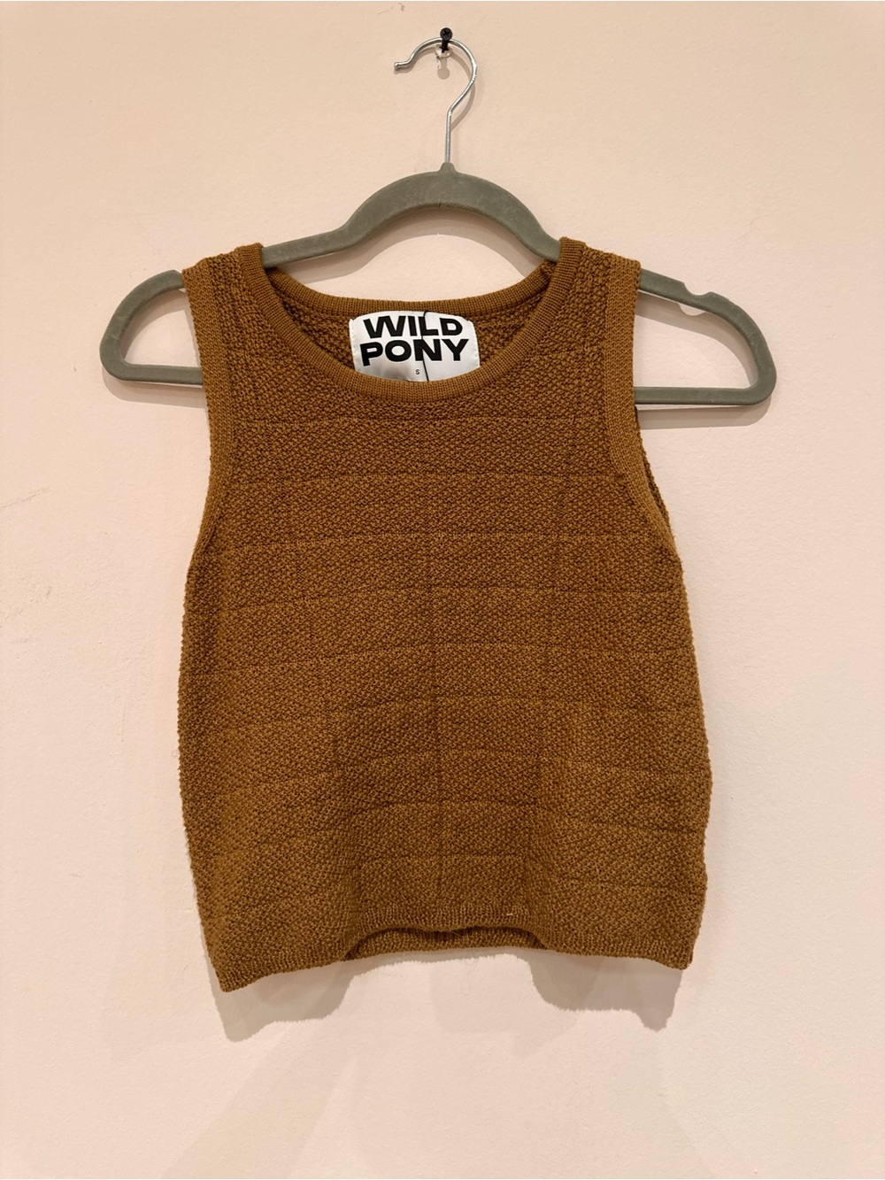 Women’s Sleeveless Crew Sweater Tank — Brown